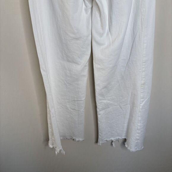 Pilcro Adi Mid Rise Frayed Relaxed Flare Jeans - Picture 11 of 13